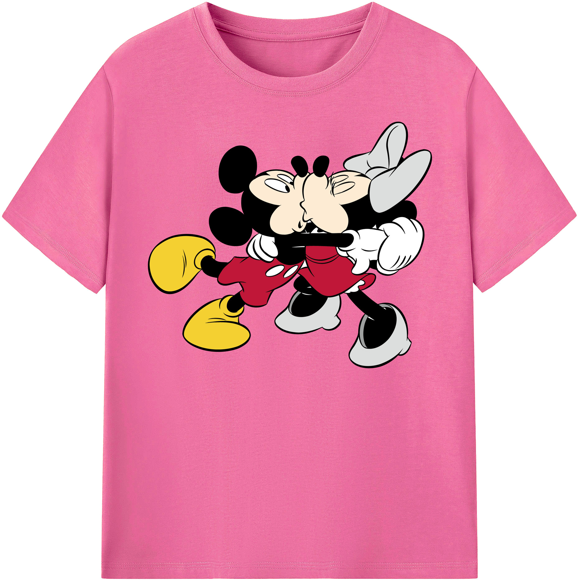 （画像用） ミッキーマウス Mickey Mouse レディースカジュアルプリントTシャツ（綿100％）